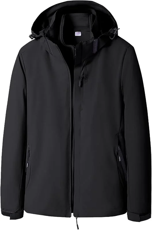 Veste de ski 3 en 1 pour femme - Veste polaire d'hiver - Imperméable - Coupe-vent - Chaude - Fonctionnelle - Veste softshell - Veste d'extérieur avec capuche amovible - Veste d'hiver mi-saison — Vetements ski