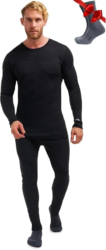 Merino.tech 100% sous Vetement Merinos Homme - Haut et Bas + Chaussettes — Vetements ski