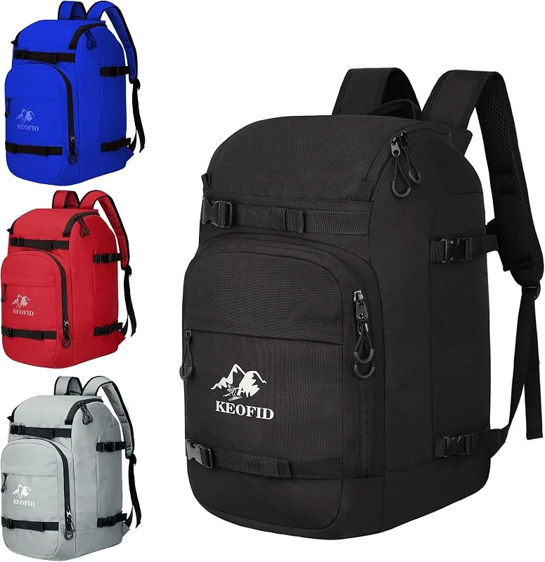 KEOFID Sac à Chaussures de Ski pour Homme et Femme, Sac à Dos de Voyage et Sac de Snowboard de 50 l — Equipement ski