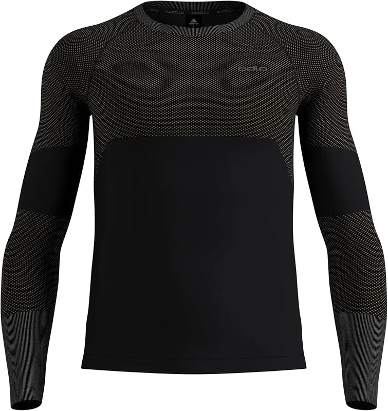Odlo Fundamentals Performance sous-vêtements Thermiques à Manches Longues pour Homme I sous-vêtements de Ski Chauds avec col Rond — Vetements ski