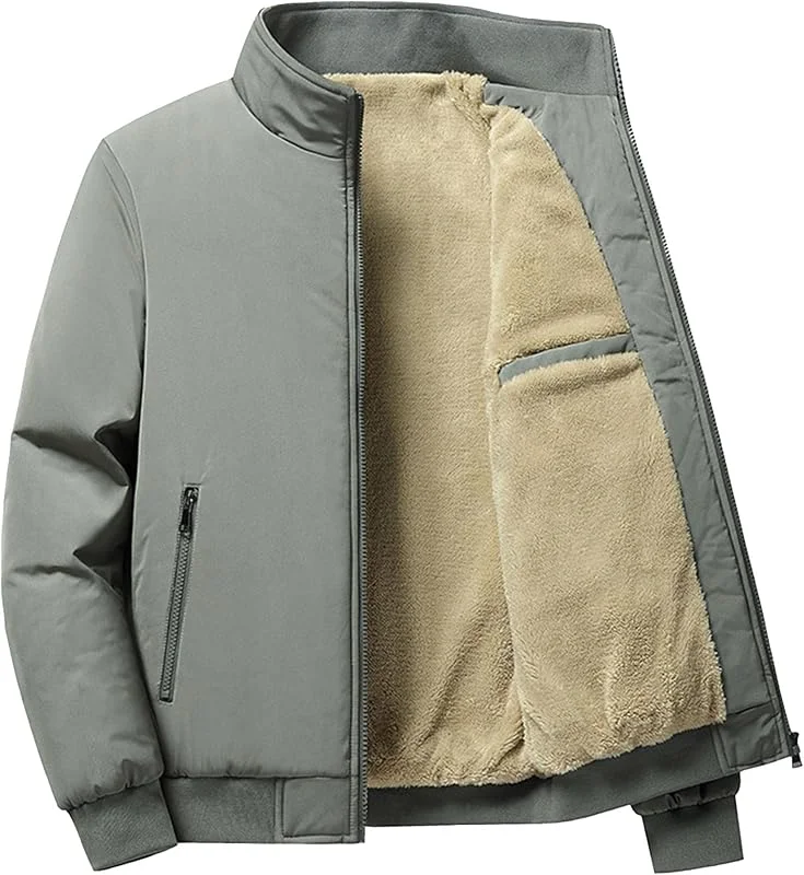 ZDJSWJ Hommes coton veste légère coton sportswear twill baseball jacket zip pure Color Casual Business manteau d'automne — Vetements ski