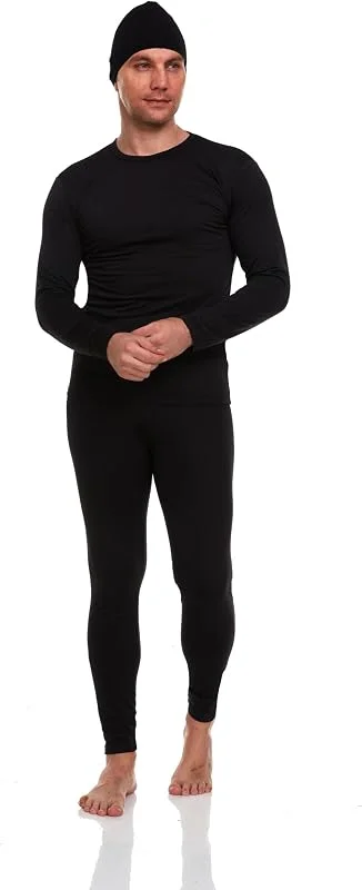 Body Glove Ensemble 3 pièces pour homme avec doublure en polaire thermique - Sous-vêtement long - Couche de base isolée - Haut et bas et bonnet — Vetements ski