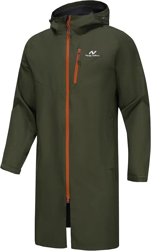 NORDIC OUTLAND Veste de pluie pour homme, imperméable et respirante avec doublure en maille, coupe-vent pour les activités de plein air — Vetements ski
