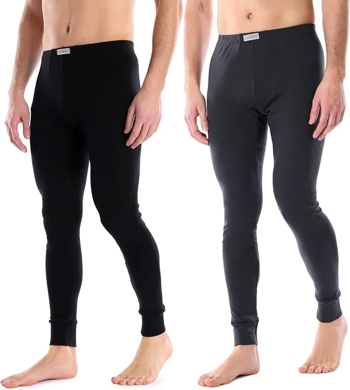 Ladeheid Calecon Long Homme Coton – Caleçon Homme Long Legging Chaud sous-Vêtements Thermiques Hiver Ski Moto Randonnée – Fabriqué en Europe LA40-247 — Vetements ski