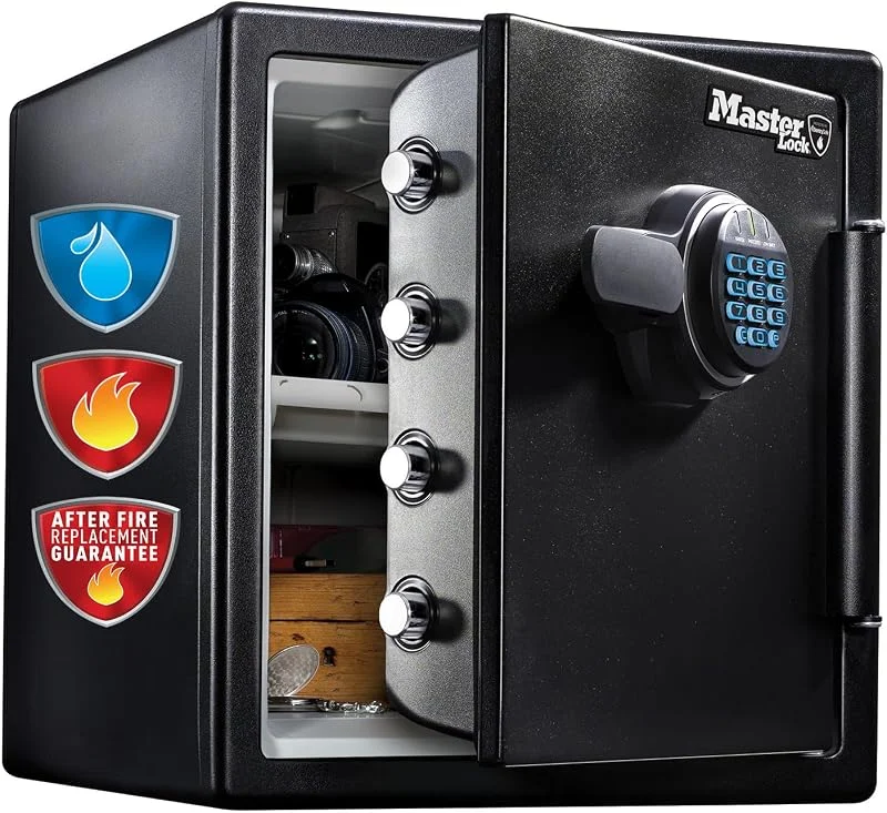 Master Lock Coffre Fort Anti Feu et Etanche à code, triple protection - vol, incendie et inondation, Combinaison Electronique, 33, 6L, 45.3 x 41.5 x 49.1 cm — Equipement ski