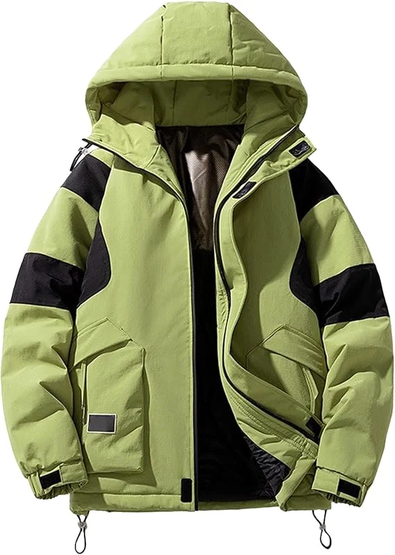 Veste de ski coupe-vent pour homme – Manteau chaud d'hiver pour la neige et le snowboard avec capuche multi-poches — Vetements ski