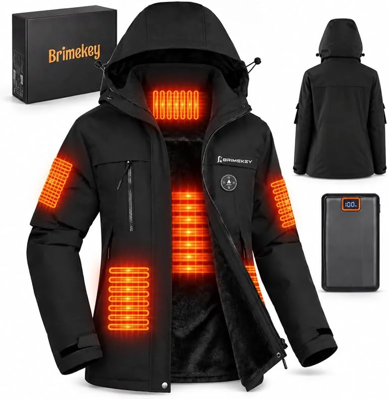 Veste Chauffante Femme Polaire, Imperméable, 20000mAh, 6 Zones — Vetements ski
