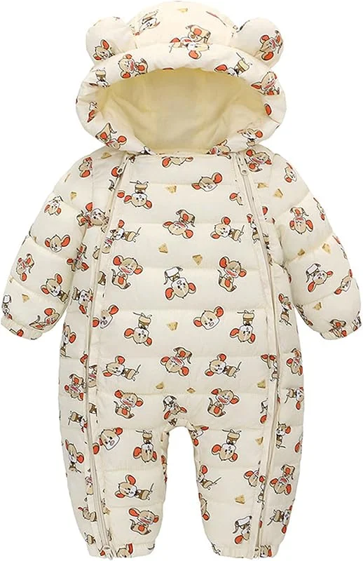 Combinaison De Ski Bébé 0-24 Mois Hiver Polaire Fleece Neige Toison Barboteuse avec Gants Fourrure Col De Fourrure Nouveau-Né 0-12 Mois Ensemble Playsuit — Vetements ski