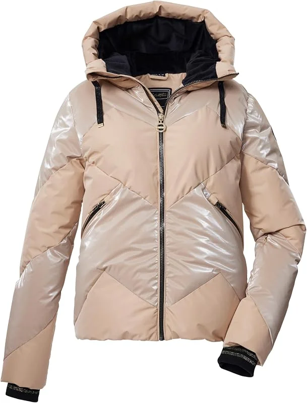 killtec Ksw 113 Wmn Ski Qltd Jckt Veste matelassée pour femme aspect duvet avec capuche et jupe pare-neige amovible (lot de 1) — Vetements ski