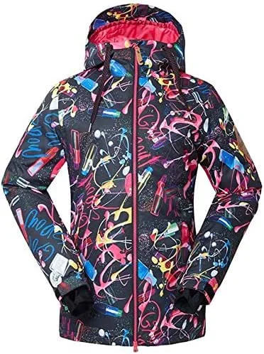 MU Veste de ski imperméable pour femme Veste de costume de ski pour femme Coupe-vent Imperméable Couleur vive Veste de ski et de snowboard Combinaison de ski Hiver, Multicolore, Grand — Vetements ski