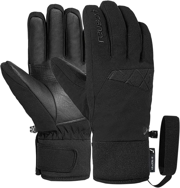 Reusch Malone R-TEX XT Gants de ski unisexes, imperméables, coupe-vent, respirants, isolation chaude en laine, cuir végétalien, softshell, doublure MicroActive, manchettes serrées, Comfort Leash, pour — Vetements ski
