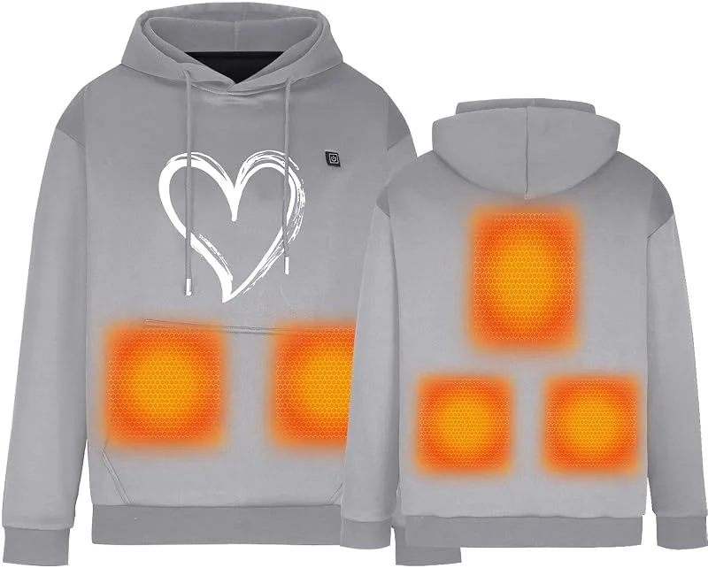 Manteau Chauffant Gilet Femme Chaud Doudoune Longues Manche Chauffante Homme Veste Non Batterie Zones De Chauffé Et 3 Températures Pour Camping Le Ski En Plein Air — Vetements ski
