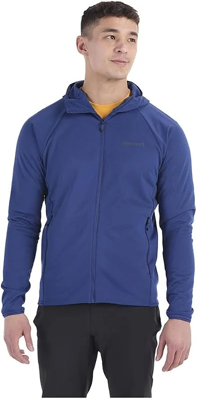 Marmot Homme Leconte Full Zip Hoody, Veste polaire chaude à fermeture Éclair, respirante, coupe-vent et repliable, optimal pour la randonnée et le ski, Twilight Blue, L — Vetements ski