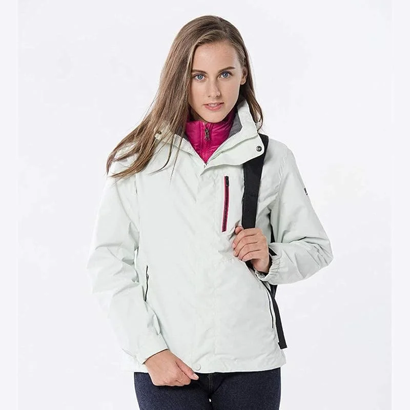 MU Veste de Ski Imperméable Pour Femmes Veste À La Veste D'Hiver Chaud Hiver Manteau de Neige Montagne Brise-Vent À Capuche de Snowboat Vestes de Snowboard Adaptées, White, M — Vetements ski