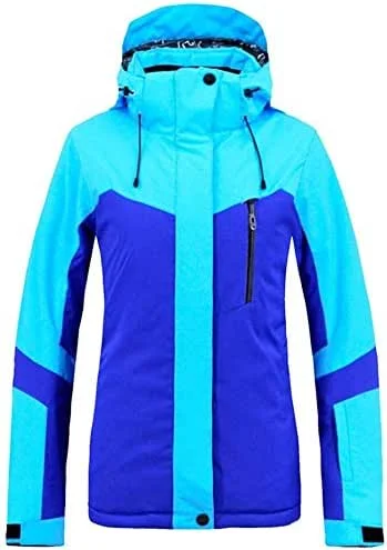 MU Veste de ski imperméable pour femmes Veste de montagne imperméable coupe-vent extérieur multi-poches d'hiver Manteaux d'hiver, Bleu, **-Grand — Vetements ski
