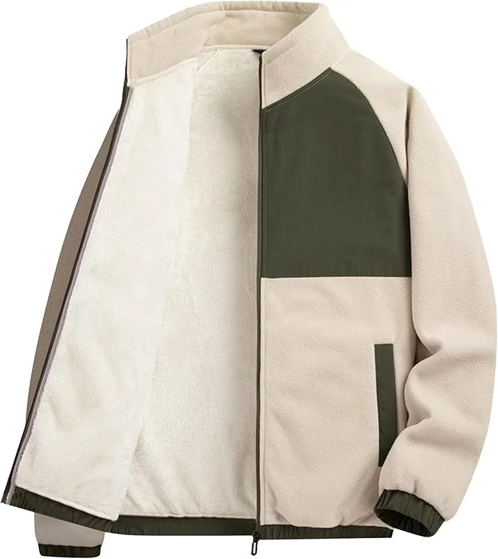 ZDJSWJ Veste softshell légère décontractée pour hommes Manteau décontracté coupe-vent entièrement zippé en coton Veste de travail col montant vol (Noir, 4XL) — Vetements ski