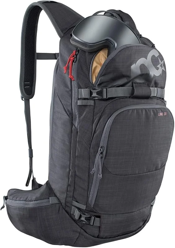 EVOC LINE 20 Sac à dos de ski, gris carbone chiné — Equipement ski
