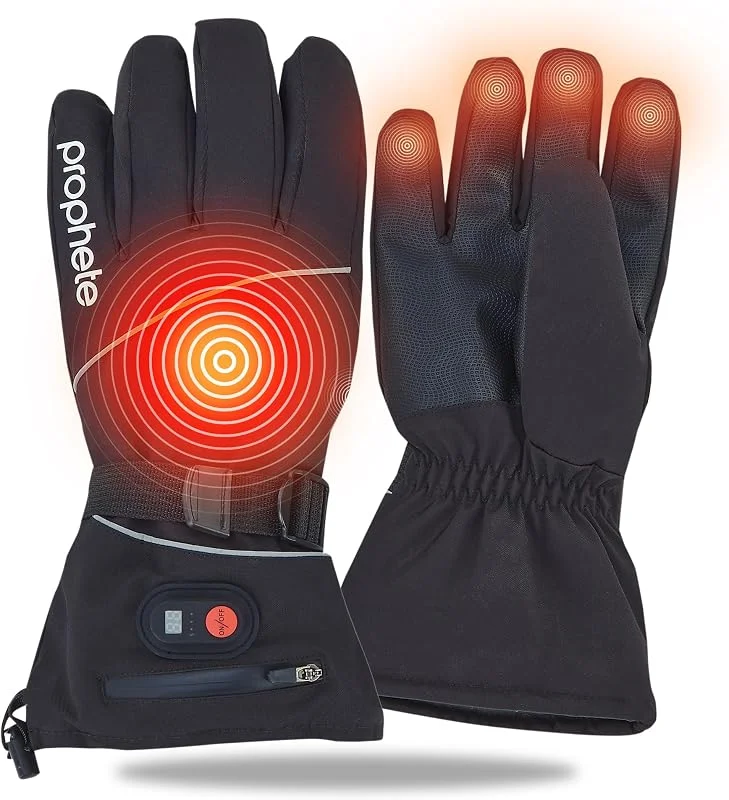 Gants Chauffants pour vélo et vélo électrique - Coupe-Vent et imperméables, Fonction Chauffage (35-45 °C), compatibles avec écran Tactile, avec Batterie et indicateur de Niveau de Charge — Vetements ski