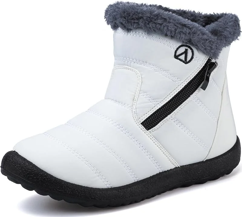 Bottes de Neige Fille Bottes Hiver Doublée De Fourrure Chaud Bottes Imperméable Confort Bottines Garçon Extérieur Antidérapant Chaussures de Marche — Equipement ski