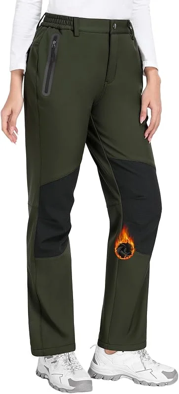 Pantalon Ski Femme Hiver Imperméable Pantalon Randonnée Polaire — Vetements ski