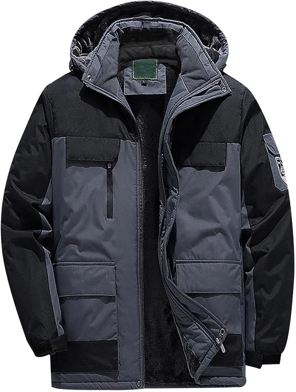 Manteau d'hiver pour homme - Veste de ski - Veste chaude en laine - Combinaison de randonnée - Taille L - 4XL — Vetements ski