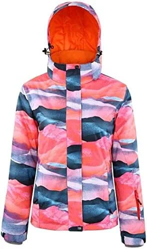 MU Femmes imperméable Veste de ski chauffent Outdoor montagne Vestes coupe-vent imperméable Snowboard Ski de neige Ski Hiver, Rose, Grand — Vetements ski