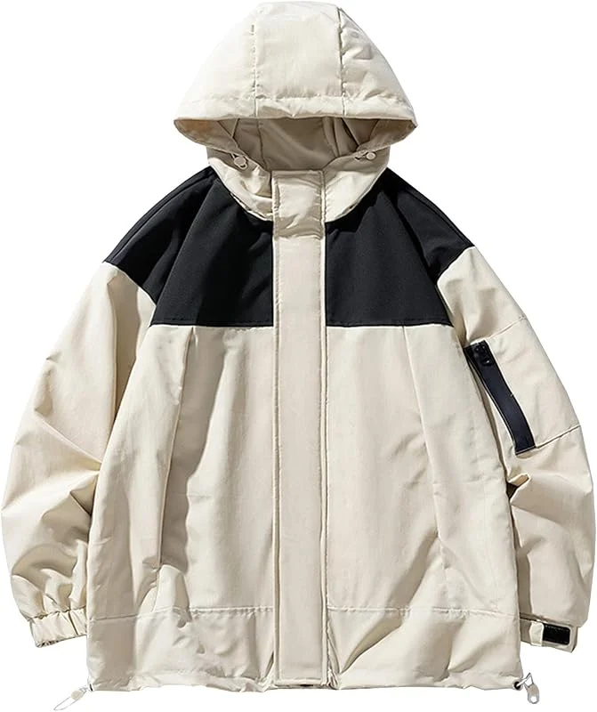 ZDJSWJ Hommes léger softshell veste Sport à capuche imperméable Outdoor jacket Running coupe-vent imperméable — Vetements ski