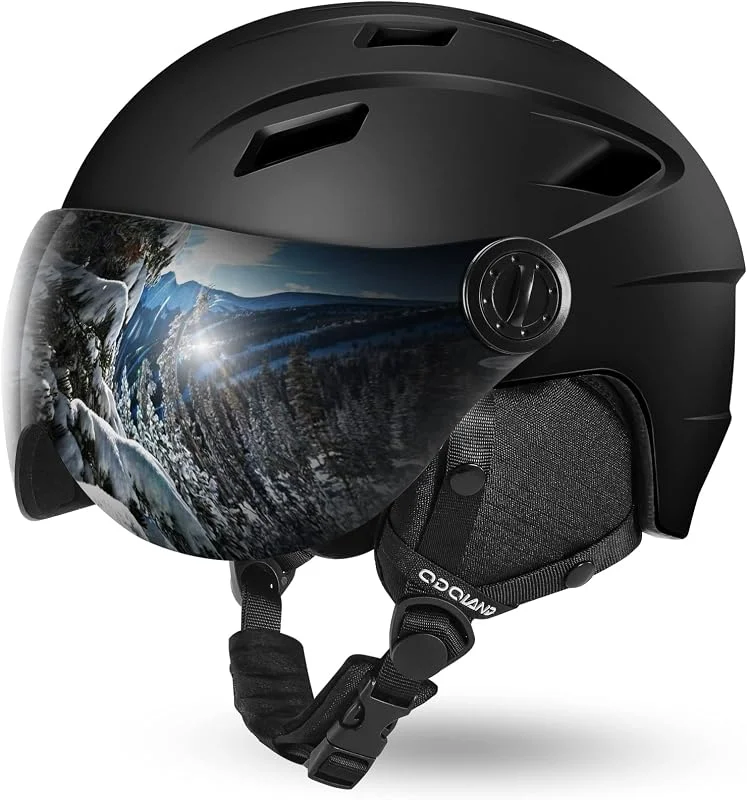 Odoland Casque de Ski avec Visière Détachable, Masque À Neige avec Lunettes de Ski Anti-buée Anti-UV léger Adultes Hommes Femmes Jeunes pour Snowboard, Skating, Surf des neiges — Equipement ski
