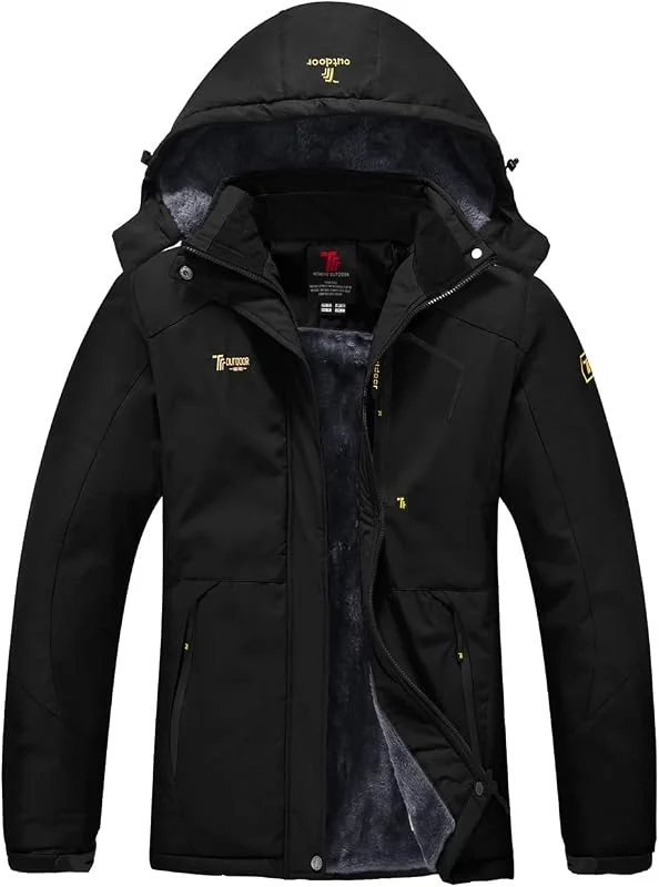 YSENTO Veste d'hiver imperméable pour femme - Veste de ski d'extérieur - Veste en polaire chaude - Veste fonctionnelle avec capuche amovible — Vetements ski