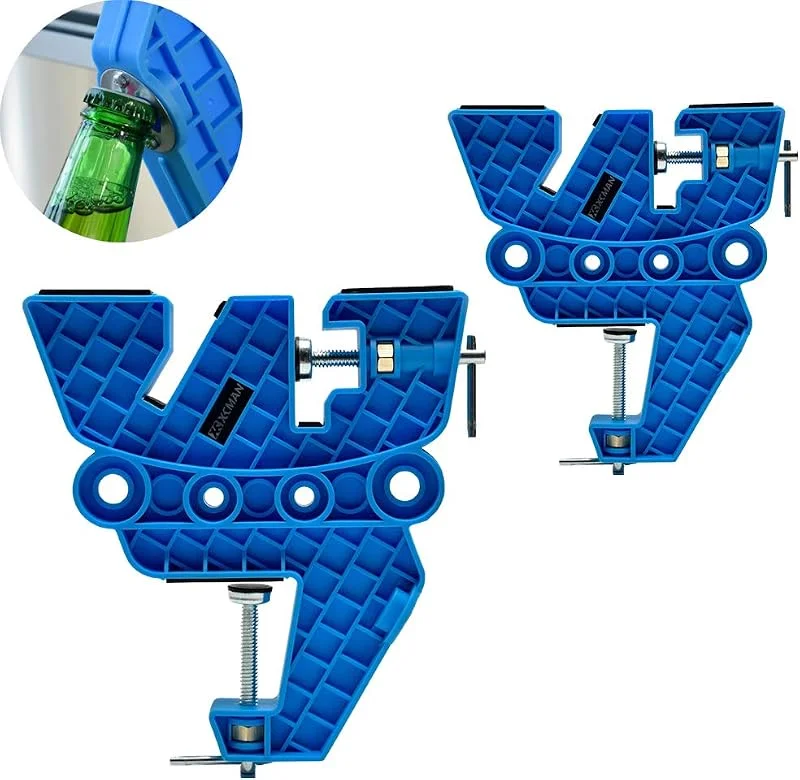 XCMAN Ski and Snowboard Vise for Tuning, Waxing and Repair, Set of Non-Slip Vice Grips with Horizontal and Vertical and Tilt Working Positions, Rubber Ski Brake Retainers, Pair — Equipement ski