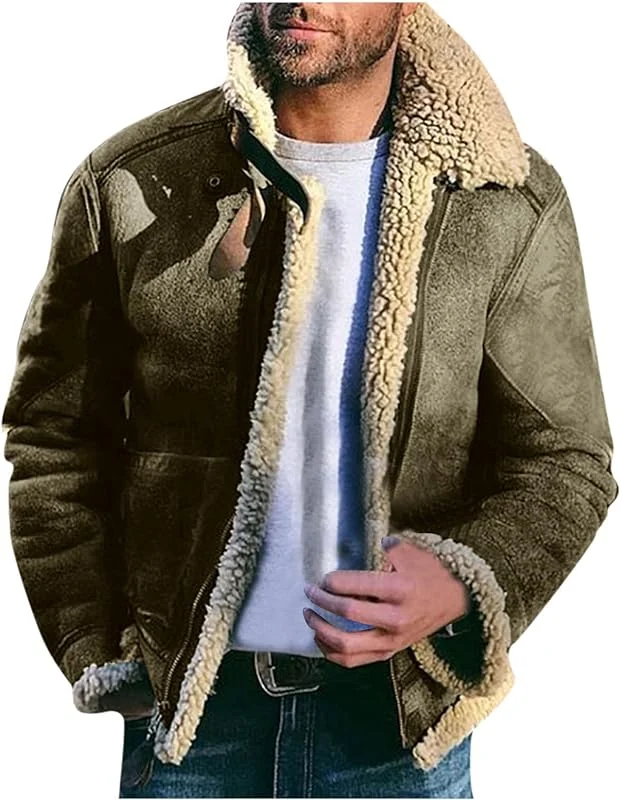 Générique Homme Veste Polaire Chaude et Épaisse veste softshell avec fermeture éclair Manches Longues Manteaux avec Poche -Longue Pull Polaire Sweat Hiver Chaude Avec Revers — Vetements ski