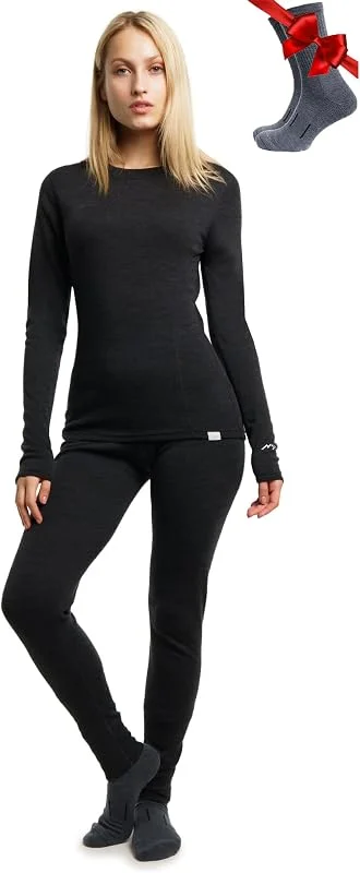 Merino.Tech 100% Vetement Femme Ensemble Laine Merinos + Chaussettes — Vetements ski