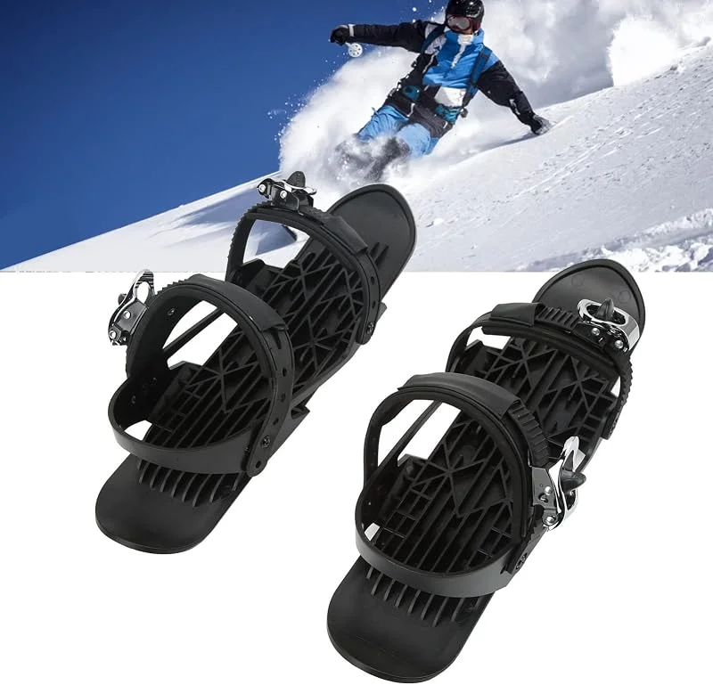Topyond Mini Patins de Ski Courts pour la Neige, Skis pour Chaussures d'hiver, Nylon avec Snowboard De Sport en Acier Inoxydable pour Débutants Et Skieurs, avec Sac De Rangement — Equipement ski