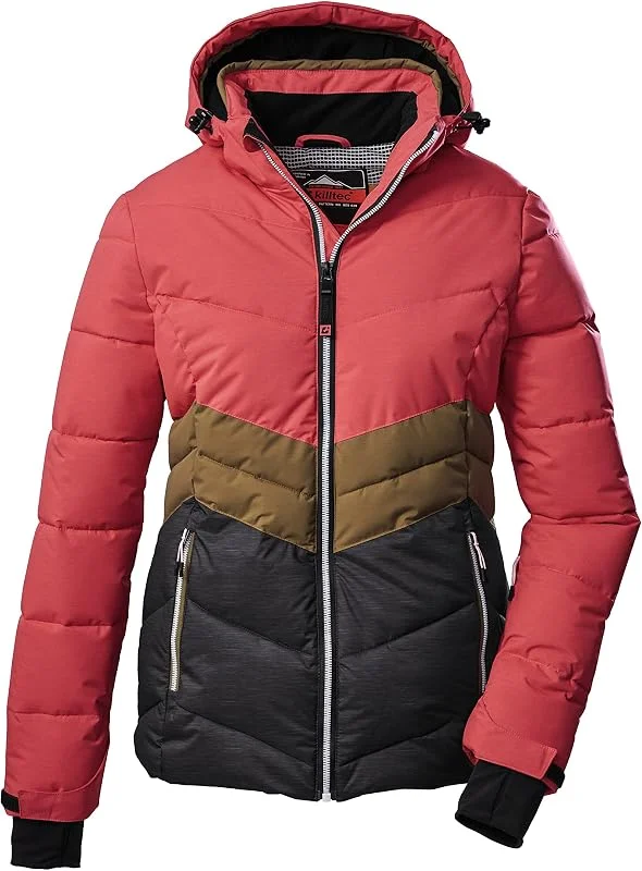 killtec Women's Winter Jacket in Down Look with Zip-Off Hood and Snow Guard — Vetements ski