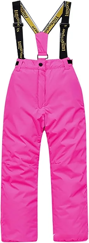 Combinaison de neige 2026 pour garçon avec isolation contre le vent, veste de ski thermique, pantalon comme ensemble pratique pour l'extérieur et l'hiver, Rose, 13-14 ans — Vetements ski