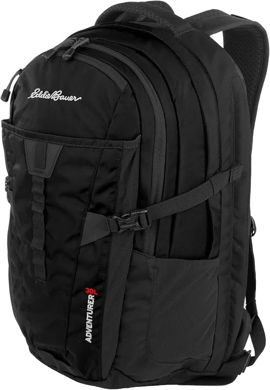 Eddie Bauer Adventurer Backpack with Organization Compartments and Hydration, Laptop Compatible Sleeve, Women's Adeventurer-Black, 30L — Equipement ski