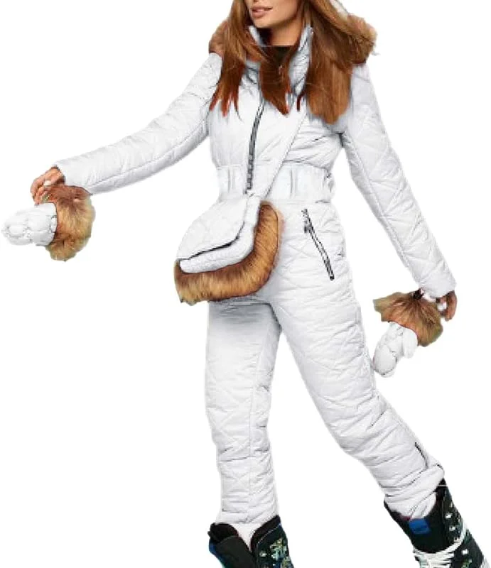Combinaison de ski imperméable et coupe-vent pour femme - Combinaison de ski une pièce chaude pour sports de plein air - Veste softshell - Veste de ski d'extérieur - Manteau de snowboard — Vetements ski