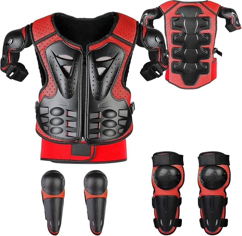 Équipement De Protection De Moto pour Enfant, 5 PièCes GenouillèRe Respirante CréAtive Equipement Moto Cross Enfant pour Tout-Terrain, Cyclisme, Ski, Patinage — Equipement ski