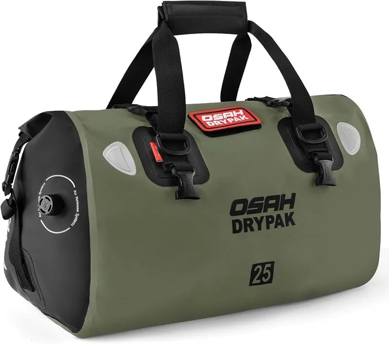 OSAH DRYPAK Sac à Dos étanche Dry Bag – Sac Marin imperméable avec Fermeture Roll Top, Grande capacité, Pochette de Voyage étanche Polyvalent pour Camping, Moto, Kayak, Paddle, Bateau, Plage et Pêche — Equipement ski
