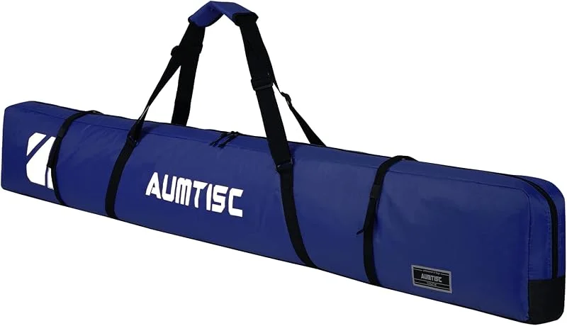 AUMTISC Ski Kit Bags Sac de Sport d'hiver de Voyage Unique Rembourré pour Transporter Les Skis Poche pour équipement avec poignée réglable — Equipement ski