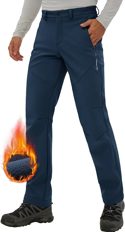 Pioneer Camp Pantalon de randonnée pour homme - Doublure en polaire - Imperméable - Avec 3 poches à fermeture éclair — Vetements ski