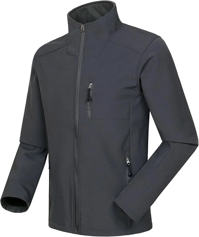 ZDJSWJ Veste doublée en laine softshell pour homme Manteau tactique léger à col montant Manteau coupe-vent softshell — Vetements ski