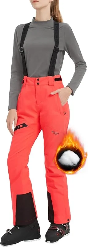 Pioneer Camp Pantalon de neige pour femme - Imperméable - Isolé - Pour planche à neige - Pantalon de randonnée avec bretelles — Vetements ski