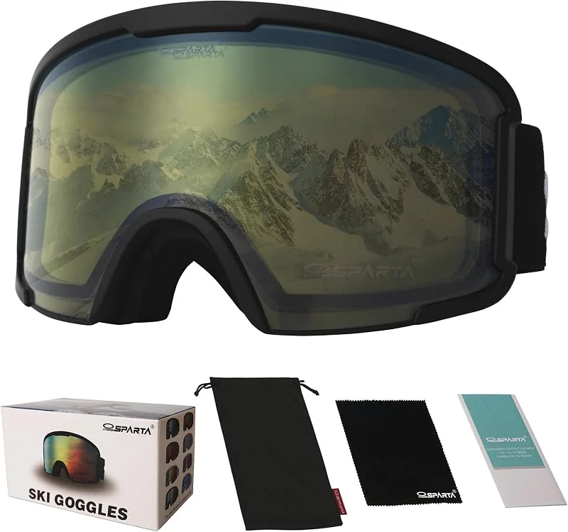 Lunettes de sports de neige - lunettes de ski compatibles avec les casques pour hommes et femmes, protection 100% UV — Equipement ski