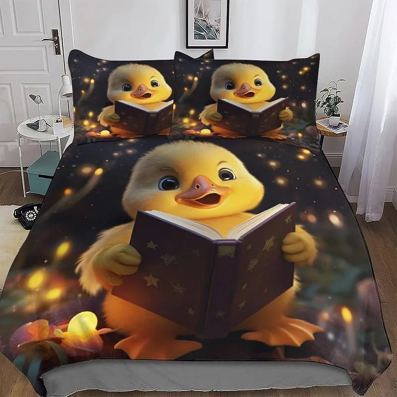 Animal Canard Housse De Couette De Couette en Douce Microfibre Coton pour Enfants Et Adolescents Microfibre Parure De Lit Double (200x200cm) — Equipement ski