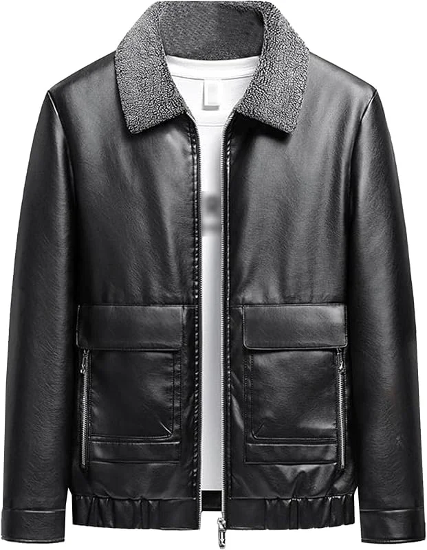 ZDJSWJ Manteau doublé col montant homme Veste en laine à col montant entièrement zippé Casual baseball vêtements chaud zip pocket manteau — Vetements ski