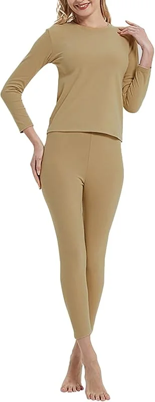 Ensemble de sous-vêtements thermiques pour femme - Respirant - Pour l'hiver - Sous-vêtements de ski pour femme - Couche de base thermique d'hiver pour la vie quotidienne, le ski, la randonnée — Vetements ski