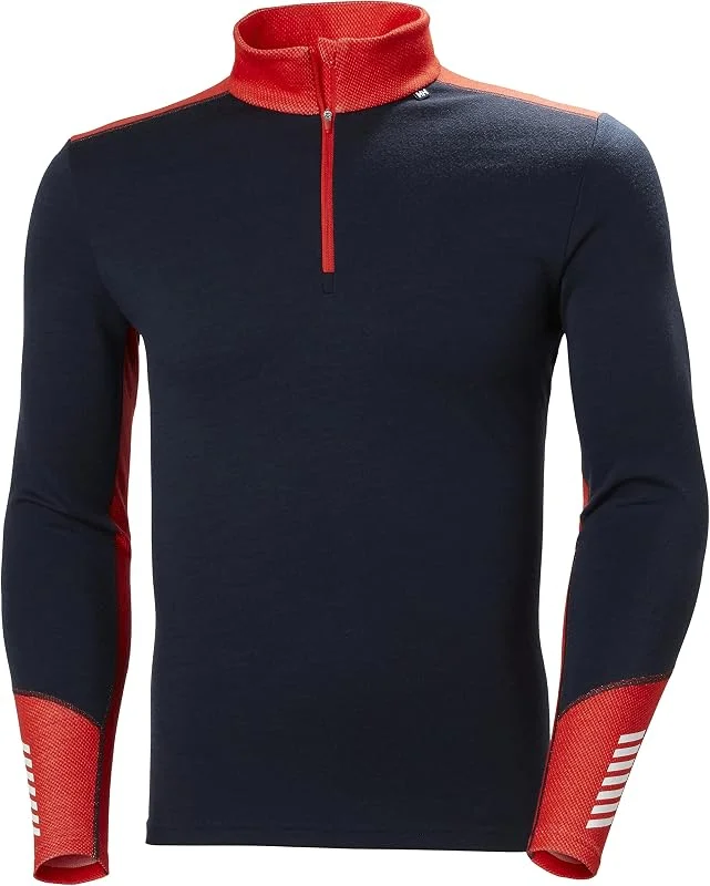 Helly Hansen Hommes Lifa Mérinos Poids Moyen 1, 2 Zip, Bleu Marine, L — Vetements ski