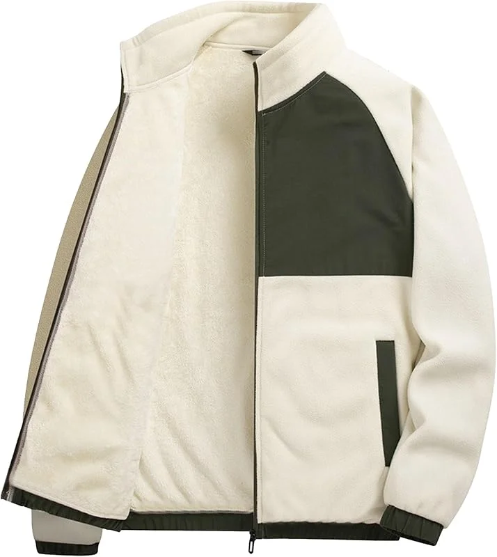 ZDJSWJ Hommes Casual léger softshell veste coton coupe-vent full zip Casual Manteau vol col montant workwear veste (Couleur Kaki, XXL) — Vetements ski