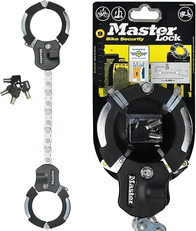 Master Lock Antivol Trottinette Certifié et Breveté, 55 cm, idéal pour trotinette et vélo électrique, poussettes, menotte antivol — Equipement ski